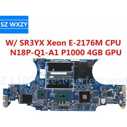 For HP ZBook Studio X360 G5 Motherboard Intel CM246 With SR3YX Xeon E-2176M CPU N18P-Q1-A1 P1000 4GB DDR4 L30969-601 DA0XW1MBAI0