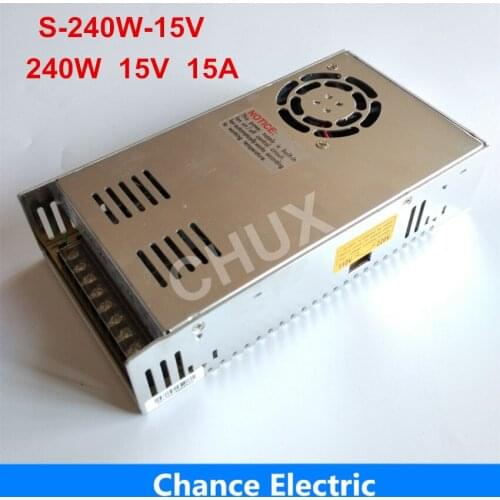 15V 240W Power Supply 110V 220V AC to 15V DC 15A Single output Switching Power Supply free shipping