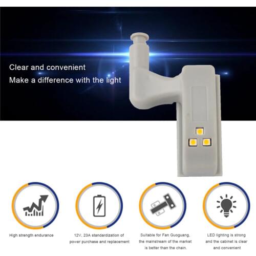 2PC Furniture Cupboard Cabinet Wardrobe Hinge Led Lamp Night Light Door Open Auto ON LED Bulb Energy Saving led bulb light