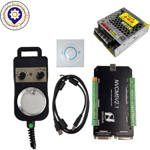 Mach3 USB interface CNC kit motion controller NVCM 3/4/5/6 axis CNC motion control card, 4/6 axis electronic handwheel 24V DC