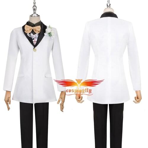 Anime Twisted-Wonderland Ghost Marriage Epel Cosplay Costume Groom Outfits for Men Women Plaid Vest Suits Jacket Pants Halloween