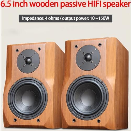 KYYSLB F30 4 Ohm 10 ~ 150W 6.5 Inch Wooden Passive HIFI Speaker Bookshelf Speaker Audio Amplifier Monitor Adapter Pair Box