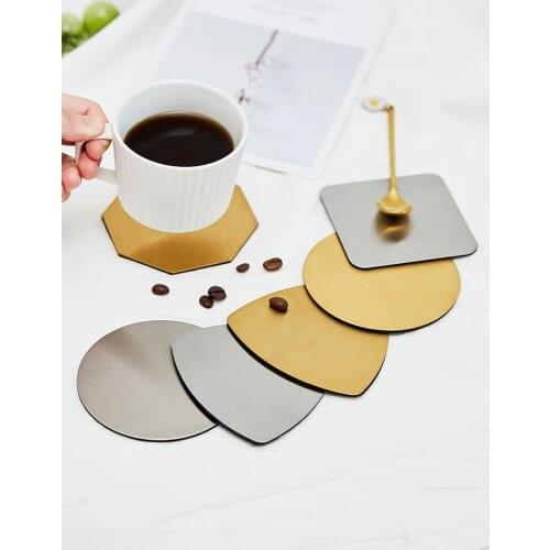 Nordic Metal Heat-resistant Coffee Mug Mat Tea Drink Cup Coaster Insulation Non-slip Pad Square Round Placemat Table Accessories