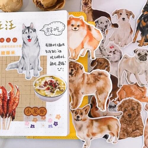 Cute Pet Dog Sticker DIY Scrapbooking Journal Base Collage Phone Diary Album Happy Planner Gift Seal Decoration