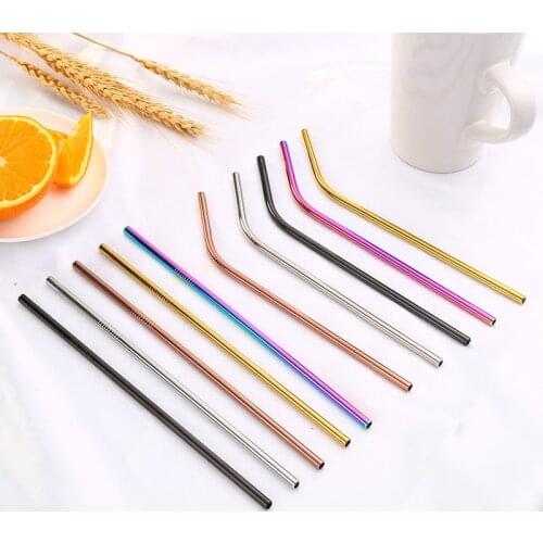 Reusable 304 Stainless Steel Drinking Straw High Quality Metal Straws Set with Cleaner Brush for Party Tools Bar Mugs 20/30oz