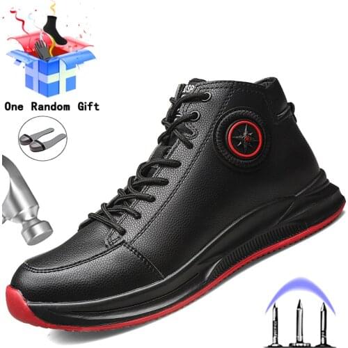 2020 Men Winter Boots Steel Toe Shoes Work Safety Boots Male Indestructible Safety Shoes Work Boots Leather Shoes Security Boots