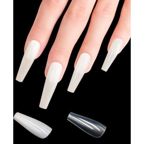 500Pcs Long Ballerina Full Cover Fake Nails Tips Stiletto False Nails Painted Designed Nail Art
