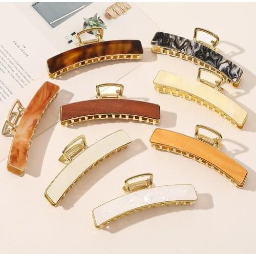 New Girl Fashion Alloy Plate Hair Clip Simple Square Medium Hair Clip Ponytail Clip Female Headdress