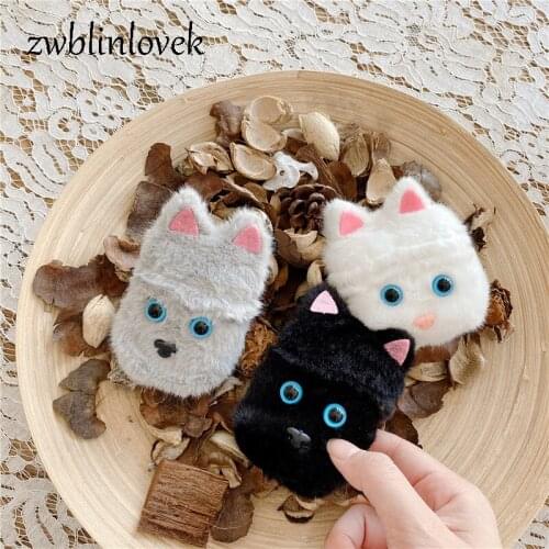 New Winter Plush Cat Cute Animal Earphone Case For Apple Airpods 1 Soft Wireless Bluetooth For Airpods 2 Protective Cover Deep