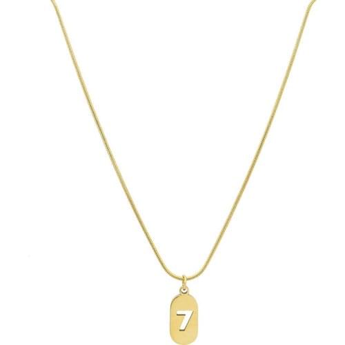 PerisBox Hollow Number 7 Charm Necklaces Square Medallion Necklaces for Women Titanium Steel Minimalist Necklaces 2020 J