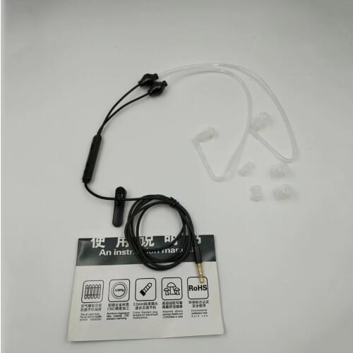 Portable Anti-Radiation Earphone 3.5mm Air Acoustic Tube Earpiece Stereo Earphone with Microphone for Smart Mobile Phone