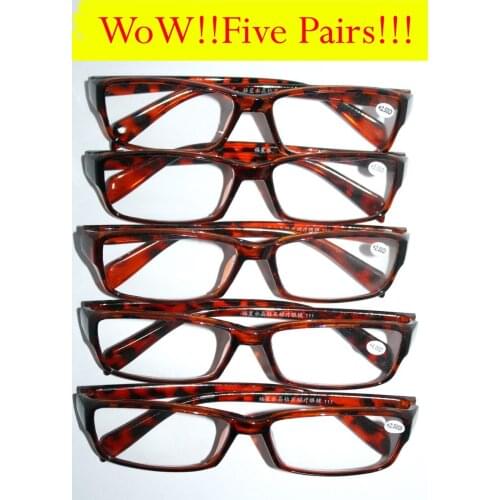 =five Pairs (mix Strength Ok) Wholesale= Rectangular Classic Joblot Discount Reading Glasses +1 +1.5 +2 +2.5 +3 +3.5 +4 033