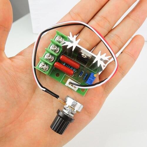 Free shipping 2KW imported SCR highpower electronic thermostat dimming governor speed motor controller w/ Line,voltage regulator