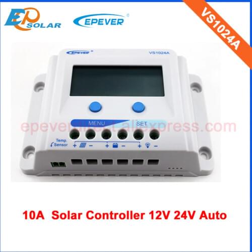 Solar power regulator 10A VS1024A EPEVER PWM system EPsolar 12V 24V auto work built in lcd display 10amps ViewStar series
