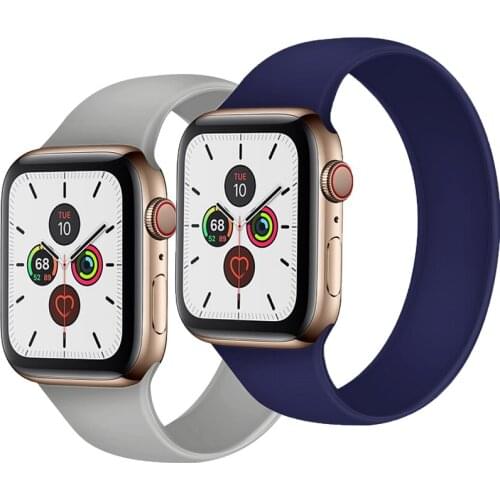 Strap for Apple Watch Band 44mm 40mm 38mm 42mm Elastic Belt Silicone Solo Loop for Apple Watch Serie 6/5/4/SE/3 Strap