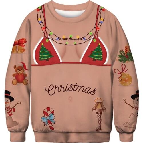 Christmas Sweater Novelty Funny Light Up Ugly Christmas Sweater For Men And Women 3D Printing Pullover Jumpers Warm Sweater