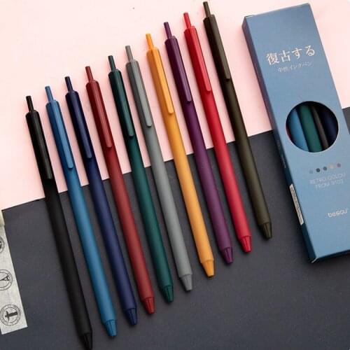 1pcs Pen Student Supplies Retro Cute Morandi Colour Gel Pen Korea Stationery Gift 0.5mm School Office Supplies