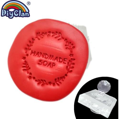 Handmade resin soap stamp mold diy "Handmade soap" flowers patterns organic glass soap chapter Acrylic chapters Z0158NH