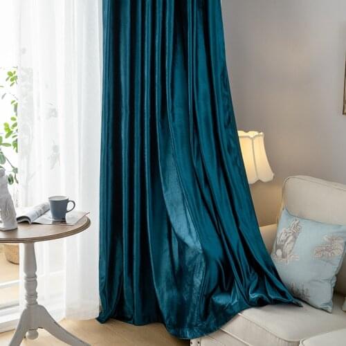 Light Luxury Italian Velvet Curtains for Living Room Bedroom Nordic Curtain Solid Color Blackout Flannel Curtain Windows Custom