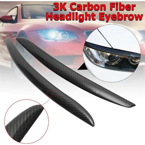 1Pair Real Carbon Fiber Headlight Lid Eyebrow for BMW E92 E93 335I 335CI Model 2007-2012 Eyelids Trim Cover