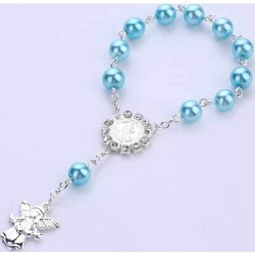 10pcs Baby Shower Favor Christening Bracelet Silver Angel Baby Shower Girl Boy Baptism Gift Cute Giveaway Souvenir Wedding