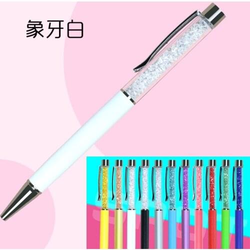 100PCS Beautiful Crystal Roller Metal Ballpoint Pen Big Diamond Student Gift Creative Festival Advertising Wholesale 11 Colors