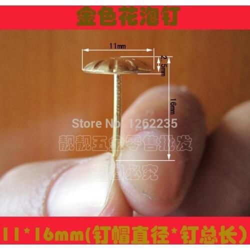11 mm golden flowers bubble Bronze decoration Sofa wooden nail wholesale