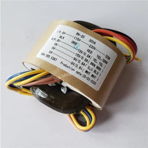 15V 0.5A 15V 0.5A 9V 0.8A 9V 0.8A R Core transformer 115-230V input 30VA for amplifier Power supply