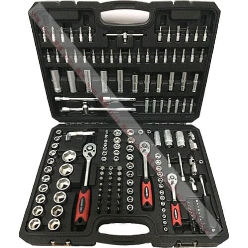 171Pcs Socket Ratchet Car Repair Tool Wrench Set 1/4in 3/8in 1/2in Ratchet Socket Wrench Set Car Repair Removal Installation Set