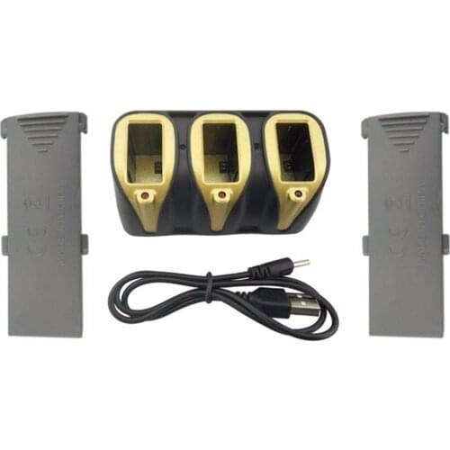 2pcs gray lithium battery + 3-in-1 balance charger for YD XT-1 X PACK-1 X PACK-8 Quadcopter accessories