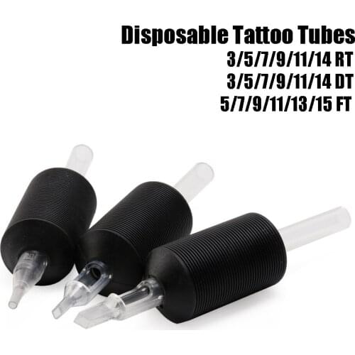 20Pcs/Box Sterilized Disposable Tattoo Tubes For Flat Or Round Needles Tips Black Soft Silicone Tattoo Grips Tubes Supplies