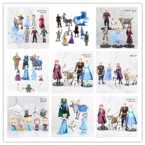 26 Styles Disney Princess Toys Frozen 2 Snow Queen Elsa Anna Olaf Sven Kristoff Pvc Action Figure Toy For Kids Xmas Gifts Hot