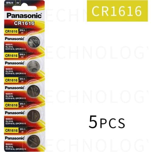 5x Panasonic CR1616 Button Cell Coin Batteries CR1616 Car Remote Control Electric Alarm 3V Lithium Battery