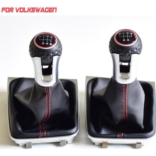 For VW Golf 7 A7 MK7 For GTI GTD 2013 2014 2015 2016 2017 2018 5/6 Speed Car Gear Stick Level Shift Knob With Leather Boot LHD