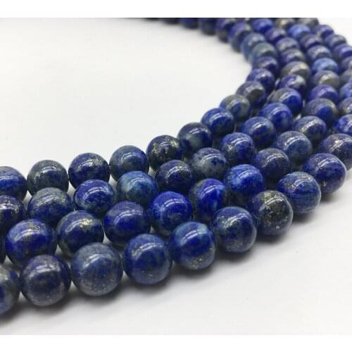 DIY Natural Lapis Lazuli Stone Beads 4/6/8/10/mm Round Loose Beads Wholesale for Jewelry Making Bracelet Necklace Supplies