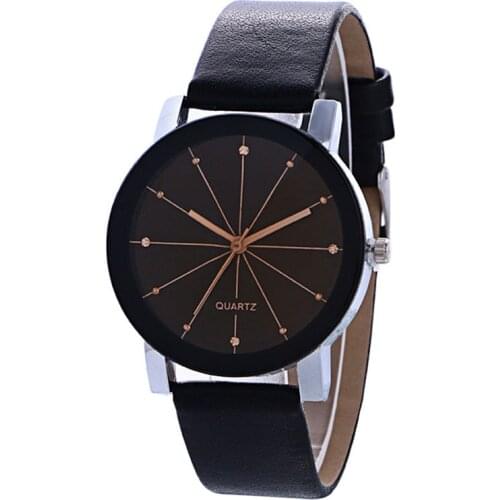 Classic Women Brief Watch Quartz Leisure Pu leather Steel Fashion Watches women Casual feminino relojes men wristwatch drop ship