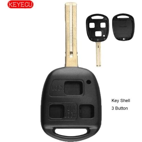 KEYECU 10PCS Remote Control Car Key Shell Case Housing 3 Button for Lexus RX330 RX350 RX400h RX450h HYQ12BBT 39mm No Logo
