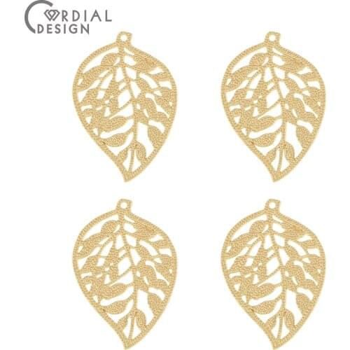 Cordial Design 100Pcs 27*39MM Jewelry Accessories/Leaf Shape/DIY Charms/Hand Made/Earring Pendant/Jewelry Findings & Components