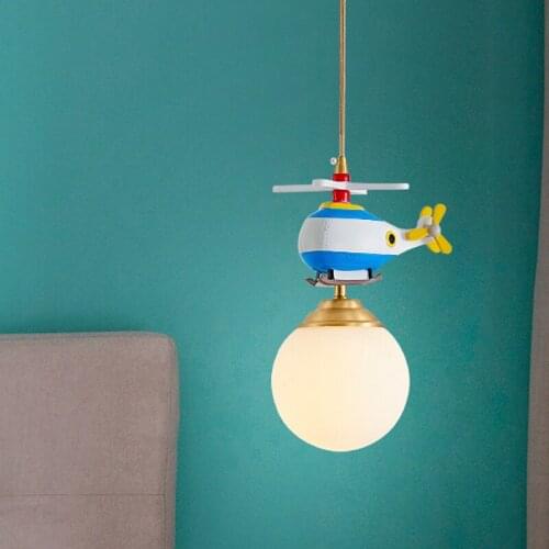 Childrens Room Pendant Lights Boy Girl Bedroom Lamp Creative Plane Hanging Chandelier Light Fixtures for Ceiling Home Decor LED