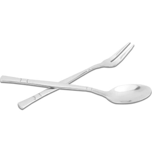 Home Supplies Stainless Steel Mini Coffee Spoon Fruit Fork Dinnerware Sets 10pc/lot