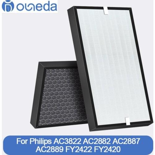 FY2422 FY2420 HEPA and Carbon filter Replacement for Philips AC3822 AC2882 AC2887 AC2889 air purifier Series 2000 2000i