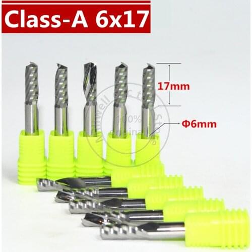 6mm*17mm,Freeshipping CNC Solid carbide woodworking router bit,Tungsten Class-A1 Flute end mill,MDF,PVC,Acrylic,milling cutter