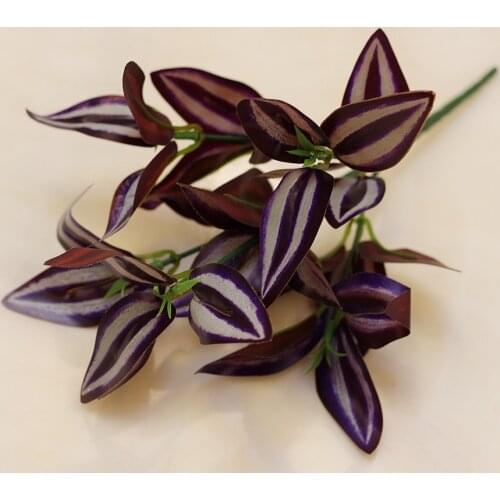 Artificial wandering jew material of plant wall PP lamination 5 branches Fake flower decoration Arranging flowers miniascape