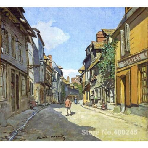 The La Rue Bavolle at Honfleur Claude Monet painting for sale oil on canvas Hand painted High quality
