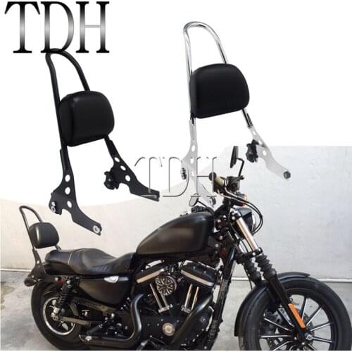 Motorbike Classic Bobber Detachable Sissy Bar Backrest 20" Luggage Rack w/Cushion Pad for Harley Sportster XL 883 1200 L N R C