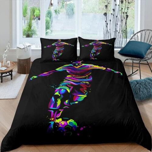Home Textile Cool Sports Pattern Bedding Sets Queen Double quilt cover Football and Basketball Printing Duvet Cover Pillowcase