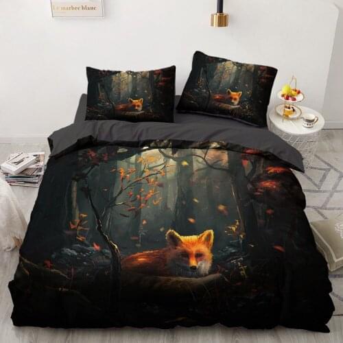 3D Bedding Sets Animal Fox Duvet Quilt Cover Set Comforter Bed Linen Pillowcase King Queen Full 265*230 230*230 Home Texitle