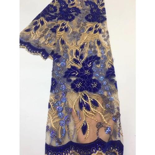 Latest African Lace Fabric 2021 Womens High Quality Lace Embroidery French Nigeria Mesh Sequin Lace Fabric ZX3565
