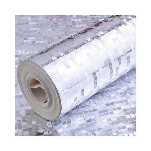 Metal Mini Mosaic Luxury Glitter Wallpaper Background Wall Shiny Gold Foil Wallpaper Silver Ceiling Wall Paper Wallcovering