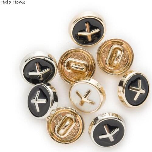 5pcs Round Shape Simple Shank Metal Button Sewing Scrapbooking Apparel Leather Luggage Gift Craft Accessories Decor Enamel 10mm